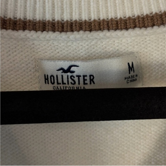Hollister Cropped Cable Knit Sweater Vest M Cricket Tennis Preppy Light Academia - Picture 4 of 4